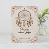 Boho Dream Catcher Boy Rustiek Baby shower Kaart (Staand voorkant)