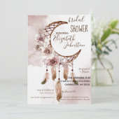 Boho Dream Catcher Bridal Shower Invitation Kaart (Staand voorkant)