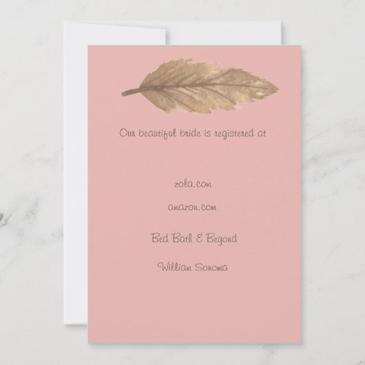 Boho Dream Catcher Bridal Shower-uitnodiging Kaart (Achterkant)