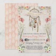 Boho Dream Catcher Bridal Shower-uitnodigingen