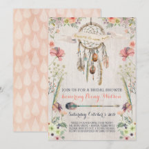 Boho Dream Catcher Bridal Shower-uitnodigingen
