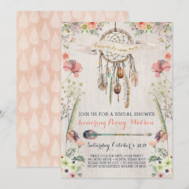Boho Dream Catcher Bridal Shower-uitnodigingen Kaart