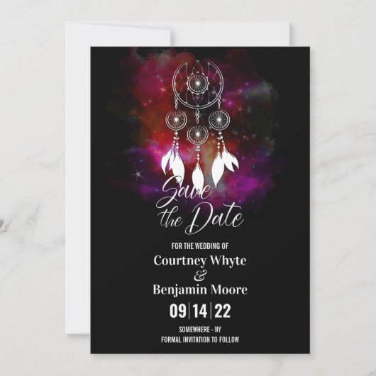 Boho Dream Catcher bruiloft Save The Date (Voorkant)