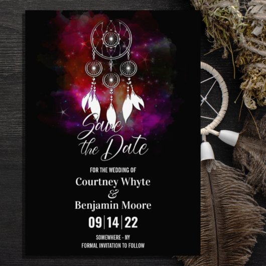 Boho Dream Catcher bruiloft Save The Date