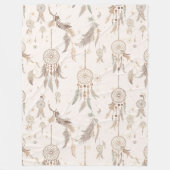 Boho Dream Catcher Celestial Feathers Soft Fleece (Voorkant)
