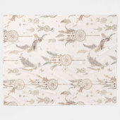 Boho Dream Catcher Celestial Feathers Soft Fleece (Voorkant (Horizontaal))