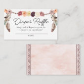 Boho Dream Catcher Diaper Raffle Enclosure Card Informatiekaartje (Voorkant / Achterkant)
