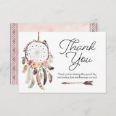Boho Dream Catcher Dusky bedankkaart RSVP Kaartje (Voorkant / Achterkant)
