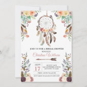 Boho Dream Catcher Dusky Bridal Shower Uitnodiging (Voorkant)