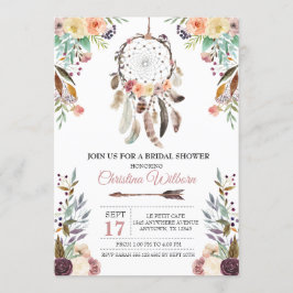 Boho Dream Catcher Dusky Bridal Shower Uitnodiging