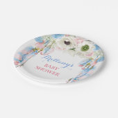 Boho Dream Catcher Feather Tribal Blauw Roze Papieren Bordje (Gekanteld)