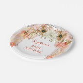 Boho Dream Catcher Feather Tribal Peach Coral Papieren Bordje (Gekanteld)