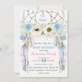 Boho Dream Catcher Feathers Blue & Pink Kaart (Voorkant)