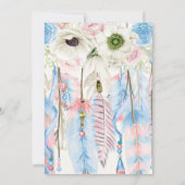 Boho Dream Catcher Feathers Blue & Pink Kaart (Achterkant)