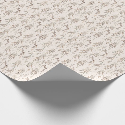 Boho Dream Catcher Feathers Moon Stars Gift Cadeaupapier (Hoek)