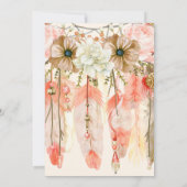 Boho Dream Catcher Feathers Peach Coral Kaart (Achterkant)