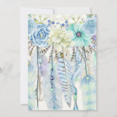 Boho Dream Catcher Feathers Turquoise Blue Kaart (Achterkant)