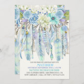 Boho Dream Catcher Feathers Turquoise Blue Kaart (Voorkant / Achterkant)