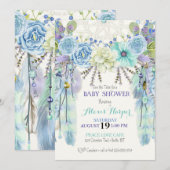 Boho Dream Catcher Feathers Turquoise Blue Mint Kaart (Voorkant / Achterkant)