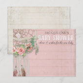 BOHO Dream Catcher Floral Adviseer Meisje Baby sho Briefkaart (Voorkant / Achterkant)