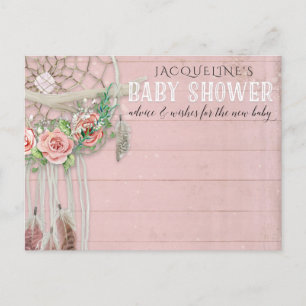 BOHO Dream Catcher Floral Adviseer Meisje Baby sho Briefkaart