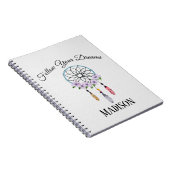 Boho Dream Catcher Floral Flower Persoonlijke naam Notitieboek (Rechterzijde)
