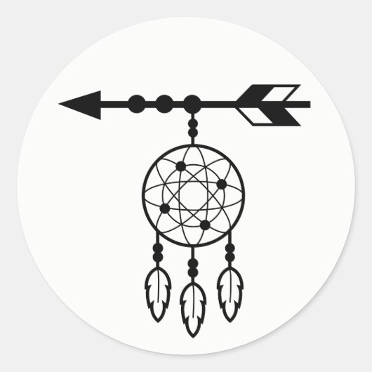 Boho Dream Catcher, Huwelijk Native American Triba Ronde Sticker (Voorkant)