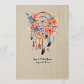 Boho Dream Catcher Huwelijksreceptie 5x7 Menu (Achterkant)