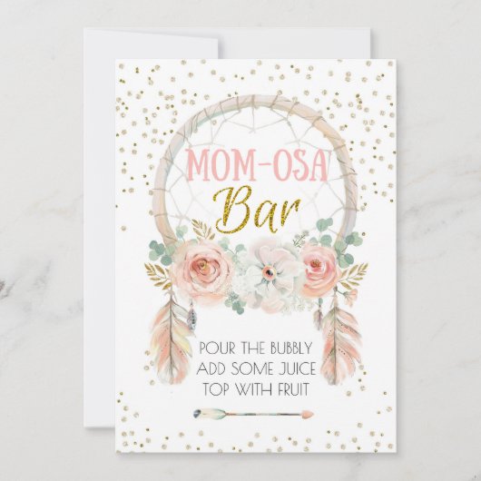 Boho Dream-catcher Momosa Bar, 5x7" Kaart (Voorkant)