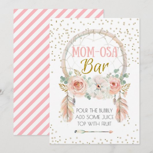 Boho Dream-catcher Momosa Bar, 5x7" Kaart (Voorkant / Achterkant)