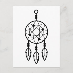 Boho Dream Catcher Native American Tribal Black Briefkaart