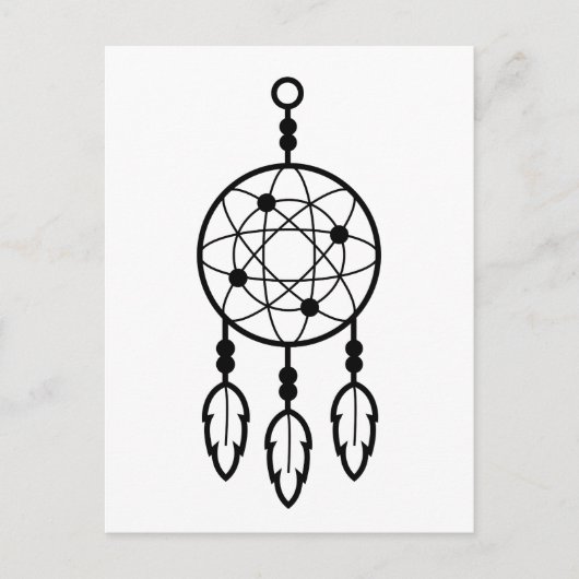 Boho Dream Catcher Native American Tribal Black Briefkaart (Voorkant)