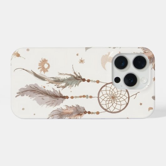 Boho Dream Catcher Phone Case Ethereal Feathers iPhone Hoesje (Achterkant horizontaal)