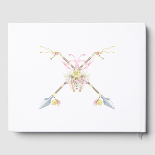 Boho Dream Catcher roze gele veren pijlen Gastenboek (Achterkant)