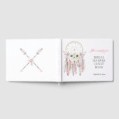 Boho Dream Catcher Roze Grijze Veren Pijlen Gastenboek (Volledig)