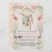 Boho Dream Catcher Rustic Baby Shower Uitnodiginge Kaart (Voorkant / Achterkant)