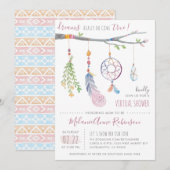 Boho Dream Catcher Tribal Feathers virtuele douche Kaart (Voorkant / Achterkant)