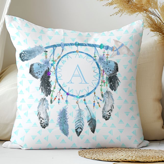 Boho Dream Catcher Tribal Monogram Kussen (Creator heeft geüpload)