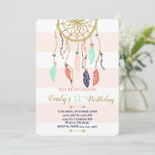 Boho Dream Catcher Uitnodiging (Staand voorkant)