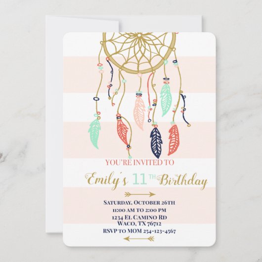 Boho Dream Catcher Uitnodiging (Voorkant)