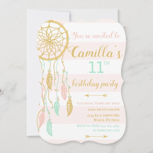 Boho Dream Catcher Uitnodiging (Voorkant)