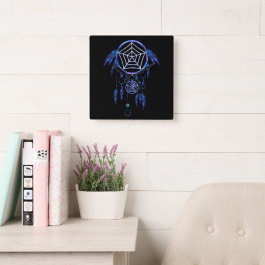 Boho Dream Catcher Vierkante Klok (Leeskamer)