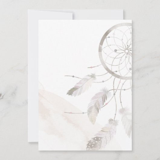 Boho Dream Catcher Virtual Baby shower Kaart (Achterkant)