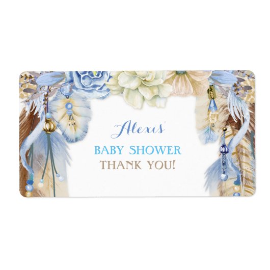 Boho Dream Catcher Water Bottle Gift Dank u Etiket (Voorkant)