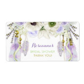 Boho Dream Catcher Water Bottle Gift Dank u Etiket (Voorkant)