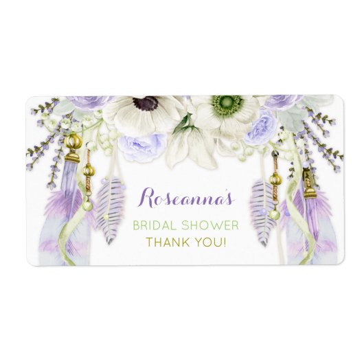 Boho Dream Catcher Water Bottle Gift Dank u Etiket (Voorkant)