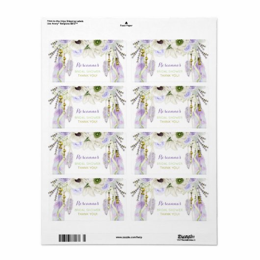 Boho Dream Catcher Water Bottle Gift Dank u Etiket (Full Sheet)