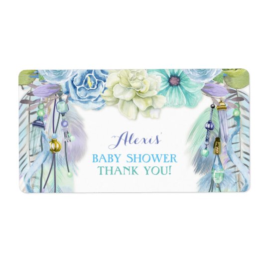 Boho Dream Catcher Water Bottle Gift Dank u Etiket (Voorkant)