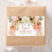 Boho Dream Catcher Water Bottle Gift Dank u Etiket (Insitu)