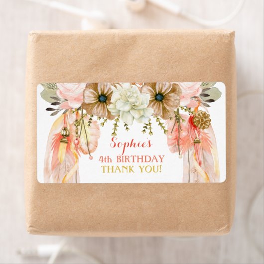 Boho Dream Catcher Water Bottle Gift Dank u Etiket (Insitu)